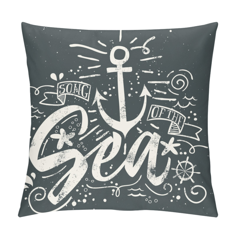 Personality  Sea print T-shirts for summer. Vector illustration pillow covers