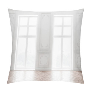 Personality  Empty White Room Interior With Windows Pillow Covers