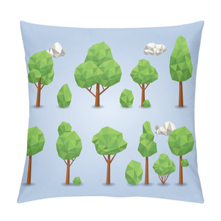 Personality  Low Polygon Trees Set Pillow Covers