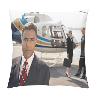 Personality  Businesspeople By Helicopter Pillow Covers