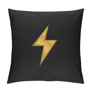Personality  Bolt Gold Plated Metalic Icon Or Logo Vector Pillow Covers