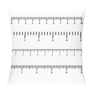 Personality  Black Scale With Numbers For Rulers. Different Units Of Measurement. Vector Illustration Pillow Covers