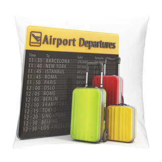 Personality  Airport Departure Board And Suitcases Pillow Covers