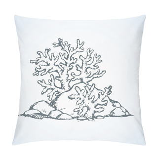 Personality  Corals Of Stones. Vector Drawing Pillow Covers