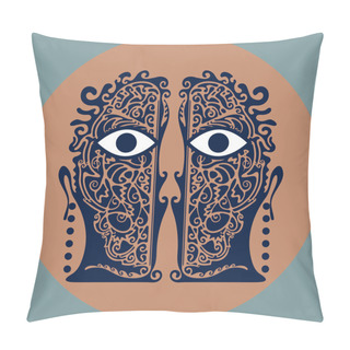 Personality  Surreal Head. Pillow Covers