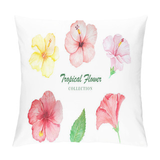 Personality  Watercolor Floral Set For Your Design. Vector Illustration . Pillow Covers