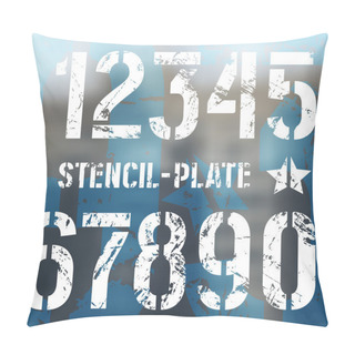 Personality  Stencil-plate Numbers In Military Style Pillow Covers