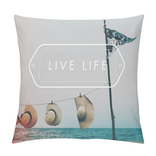 Personality  Summer Hats On Beach  Pillow Covers