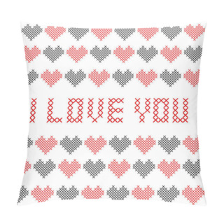 Personality  Embroidered Valentine Card. Vector Illustration.  Pillow Covers