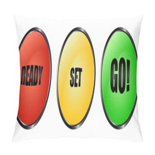Personality  Colourful Ready Set Go Buttons Pillow Covers