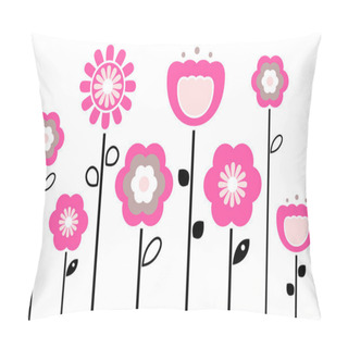 Personality  Retro Spring Flowers Isolated On White Pillow Covers