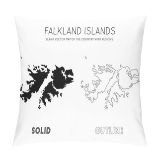 Personality  Falklands Map Blank Vector Map Of The Country With Regions Borders Of Falklands For Your Pillow Covers