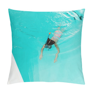 Personality  Child Snorkeling In Blue Water In Swimming Pool Pillow Covers
