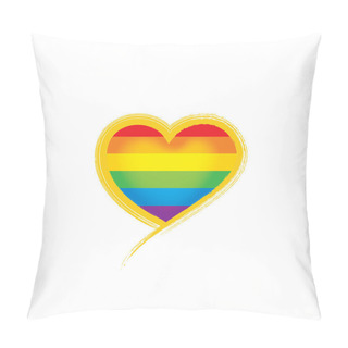Personality  Vector A Rainbow Flag Waving On White Background Pillow Covers