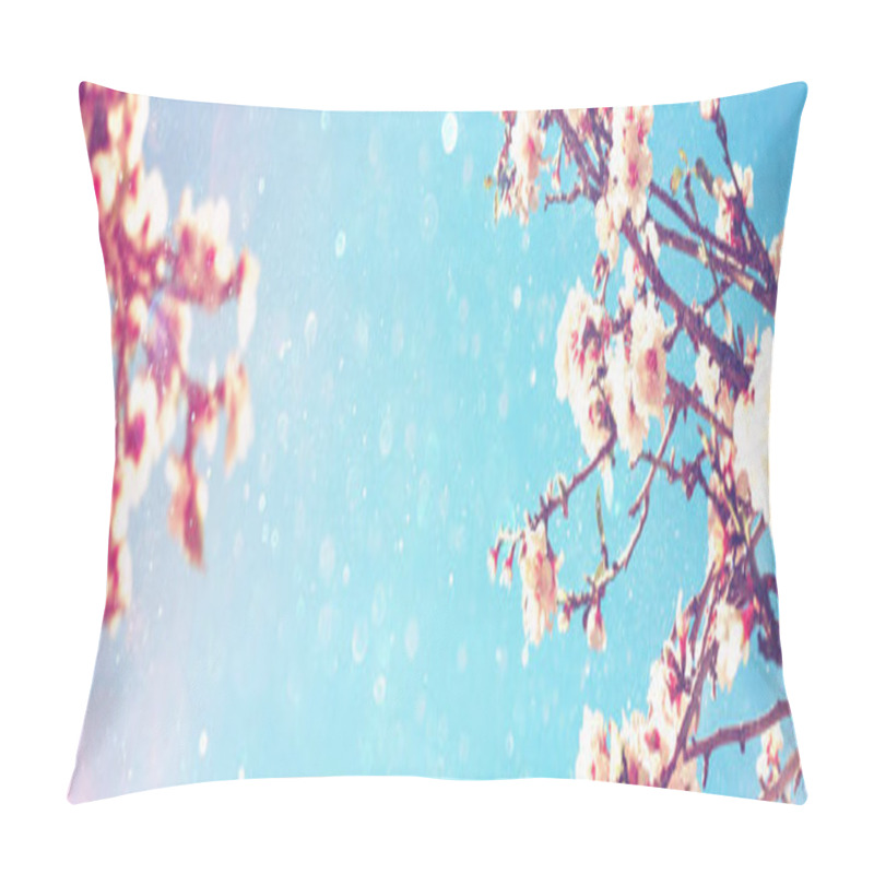 Personality  Abstract blurred banner of spring cherry tree pillow covers