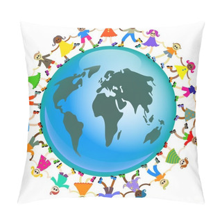 Personality  Kids Around World Globe Pillow Covers