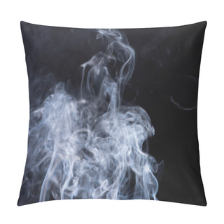 Personality  Abstract White Flowing Smoke On Black Background Pillow Covers