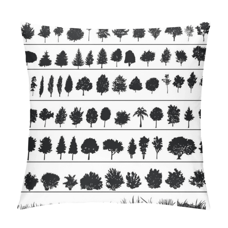 Personality  Trees, Bushes, Grass Pillow Covers