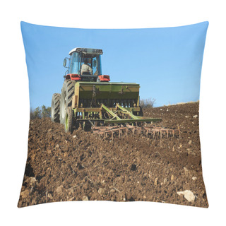 Personality  Agricultural Tractor Sowing Seeds Pillow Covers