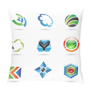 Personality  Various Colorful Abstract Icons, Set 20 Pillow Covers