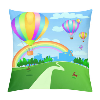 Personality  Balloon Over The Country Pillow Covers