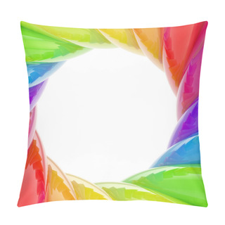 Personality  Circular Abstract Frame Made Of Wavy Elements Pillow Covers