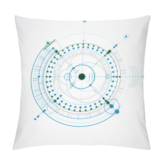 Personality  Technical Drawing With Lines And Geometric Circles. Pillow Covers