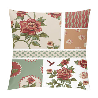 Personality  Vintage Style Floral Seamless Vector Patterns And Elements. Pillow Covers