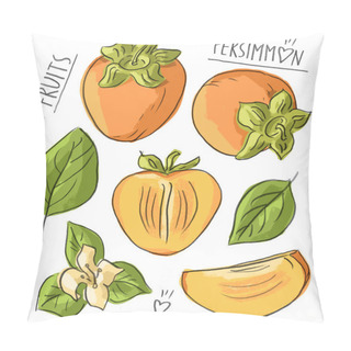 Personality  Set With Persimmons And Lettering Pillow Covers