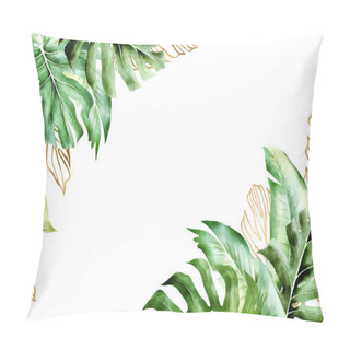 Personality  Isolated Tropic Palm Leaves Frame Pillow Covers