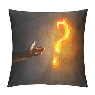 Personality Concept Of Help Or Support With Fire Burning Question Pillow Covers