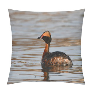 Personality  Horned Grebe Duck On Lake Pillow Covers