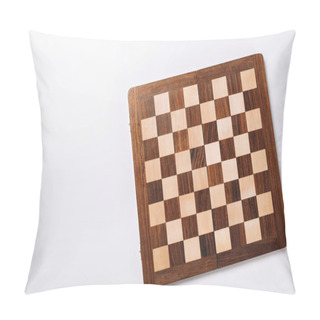 Personality  Top View Of Checkerboard On White Background With Copy Space Pillow Covers