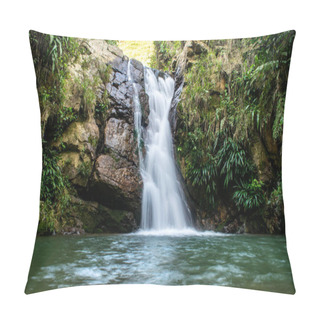 Personality  Paradise Waterfall In The River Surrounded By Rocks And Vegetation. Pillow Covers