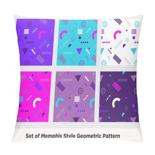 Personality  Hipster Fashion Memphis Style Geometric Pattern.Set Of  Abstract Pattern With Lines, Circles And Squares. Vector Illustration. Pillow Covers