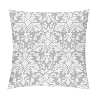 Personality  Seamless White And Grey Floral Background. Pillow Covers