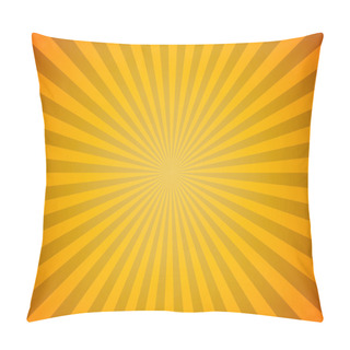 Personality  Bright Yellow Sun Burst Horizontal Vector Background. Pillow Covers