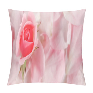 Personality  Botanical Concept, Invitation Card - Soft Focus, Abstract Floral Background, Bud Of Pink Rose Flower. Macro Flowers Backdrop For Holiday Brand Design Pillow Covers