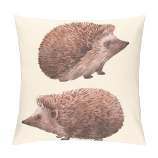 Personality  Watercolor Hedgehog Illustrations Vector Set Pillow Covers