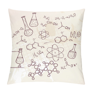 Personality  Hand Draw Chemistry On Background Pillow Covers