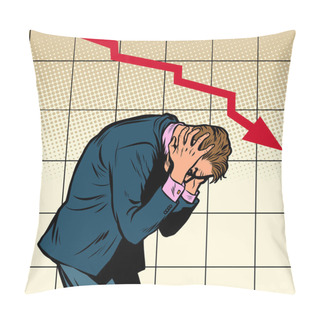 Personality  Businessman Panic Falling Chart Pillow Covers