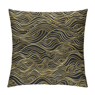 Personality  Gold Wave Abstract Luxury Seamless Pattern Pillow Covers
