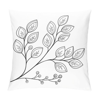 Personality  Decorative Contour Branch With Leaves Pillow Covers