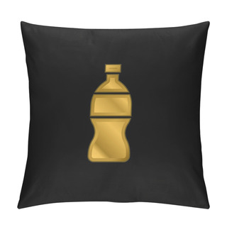 Personality  Bottle Gold Plated Metalic Icon Or Logo Vector Pillow Covers