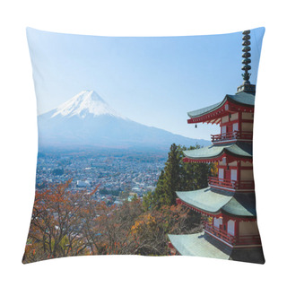 Personality  Mountain Fuji And Chureito Pagoda  Pillow Covers