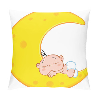 Personality  Cute Baby Boy Sleeps On Moon Pillow Covers