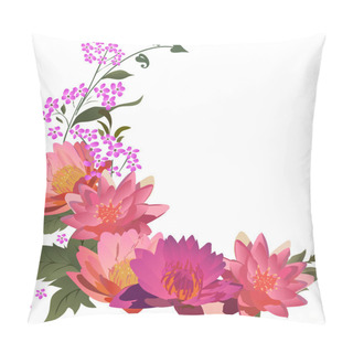 Personality  Pink Lily Flowers Curl Illustration Pillow Covers
