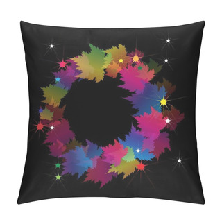 Personality  Beautiful Colorful Wreath Made From Maple Leaves Pillow Covers