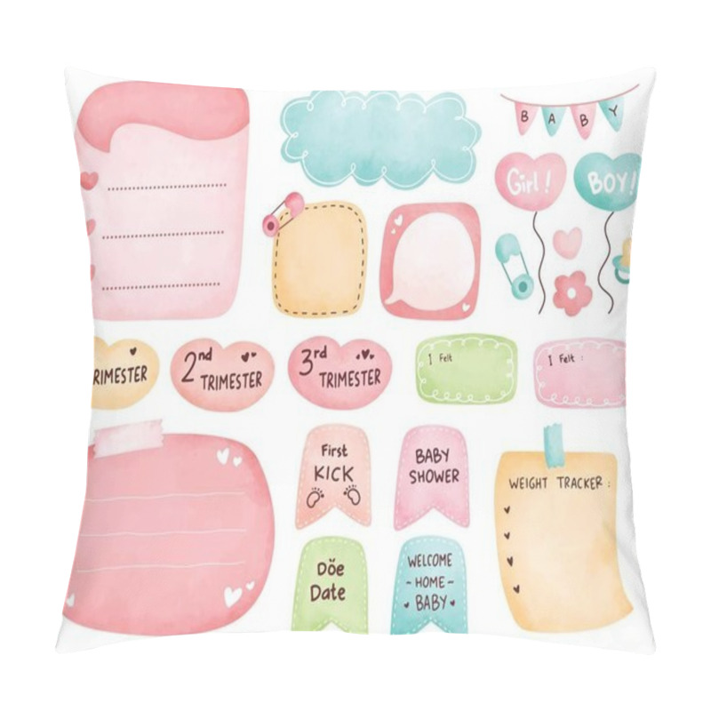 Personality  Watercolor style Pregnant program planner vector illustration pillow covers