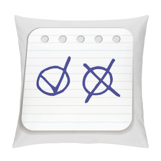 Personality  Doodle Check Icon. Pillow Covers